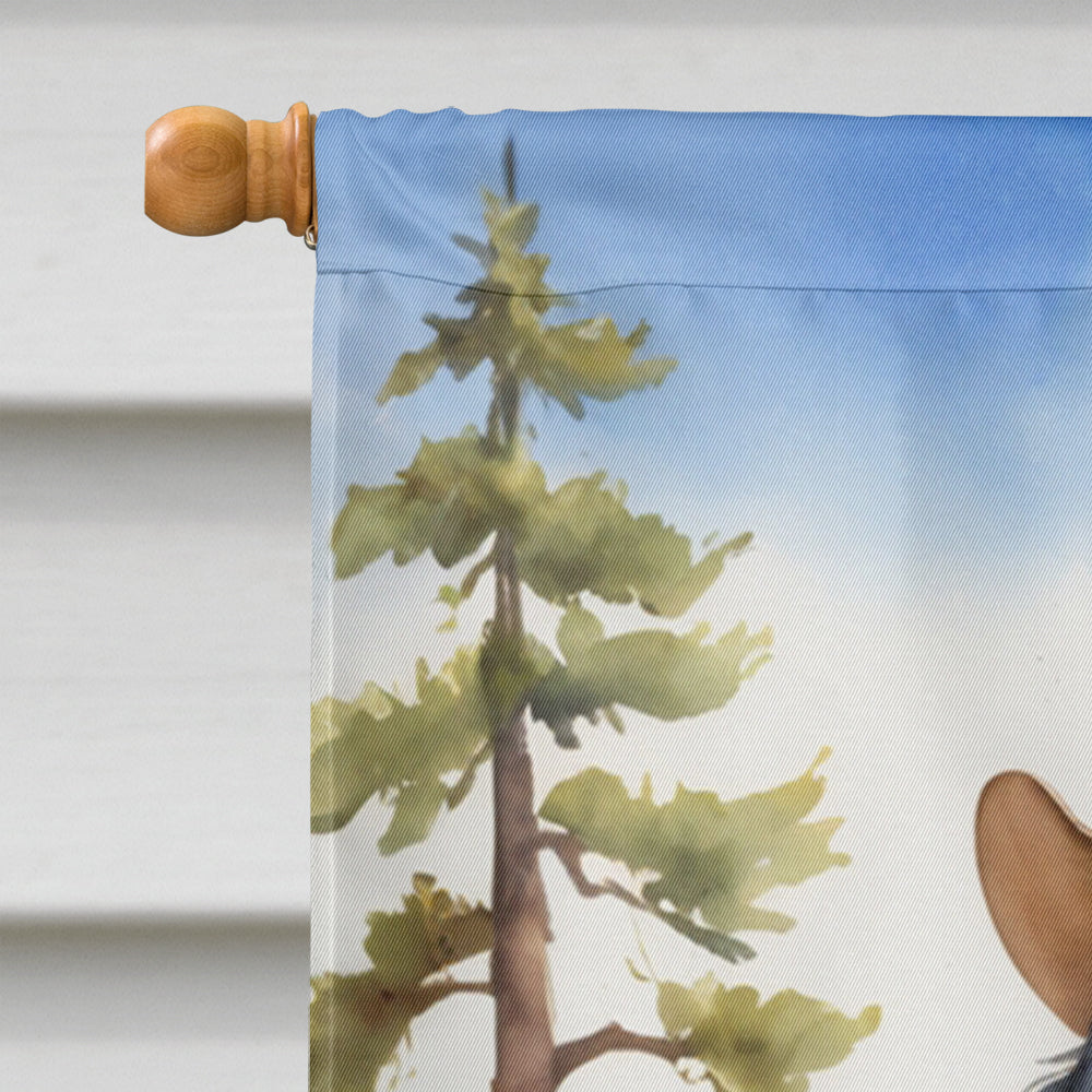 Portuguese Water Dog Cowboy Welcome House Flag 28x40 Porch Sleeve Pole Decorative Outside Yard Banner Artwork Wall Hanging, Polyester
