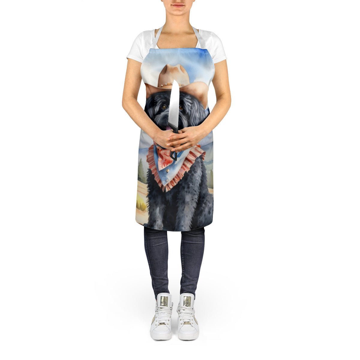 Puli Cowboy Welcome Apron Cooking Kitchen Server Baking Crafts Gardening for Adult Women Men, Unisex, Large, Multicolor