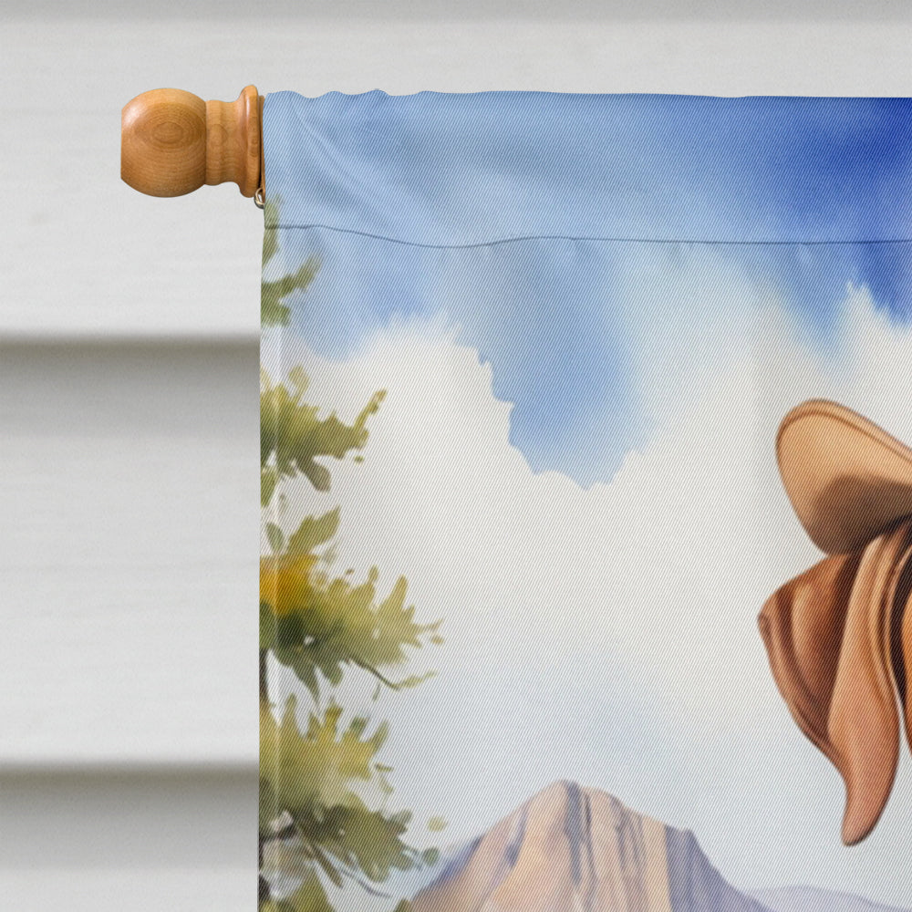 Rhodesian Ridgeback Cowboy Welcome House Flag 28x40 Porch Sleeve Pole Decorative Outside Yard Banner Artwork Wall Hanging, Polyester
