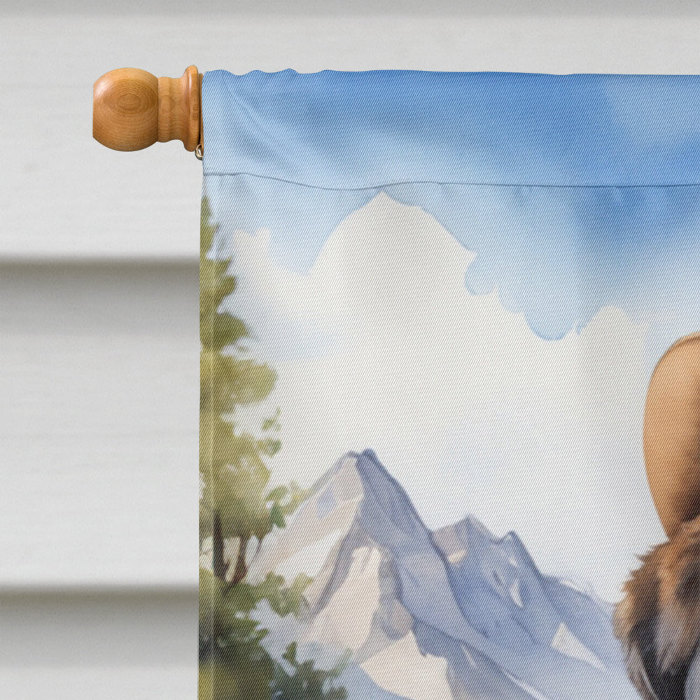 Saint Bernard Cowboy Welcome House Flag 28x40 Porch Sleeve Pole Decorative Outside Yard Banner Artwork Wall Hanging, Polyester