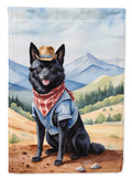 Schipperke Cowboy Welcome House Flag 28x40 Porch Sleeve Pole Decorative Outside Yard Banner Artwork Wall Hanging, Polyester