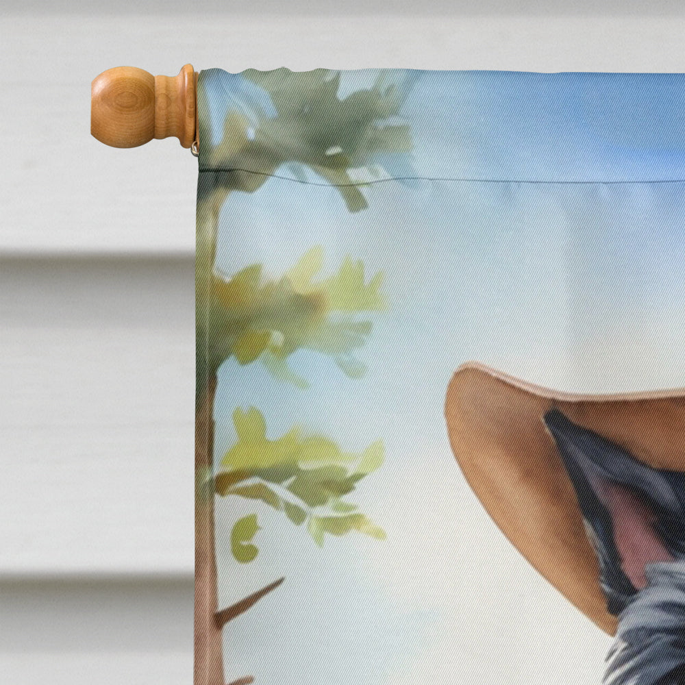 Scottish Terrier Cowboy Welcome House Flag 28x40 Porch Sleeve Pole Decorative Outside Yard Banner Artwork Wall Hanging, Polyester