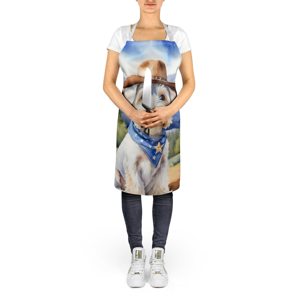 Sealyham Terrier Cowboy Welcome Apron Cooking Kitchen Server Baking Crafts Gardening for Adult Women Men, Unisex, Large, Multicolor