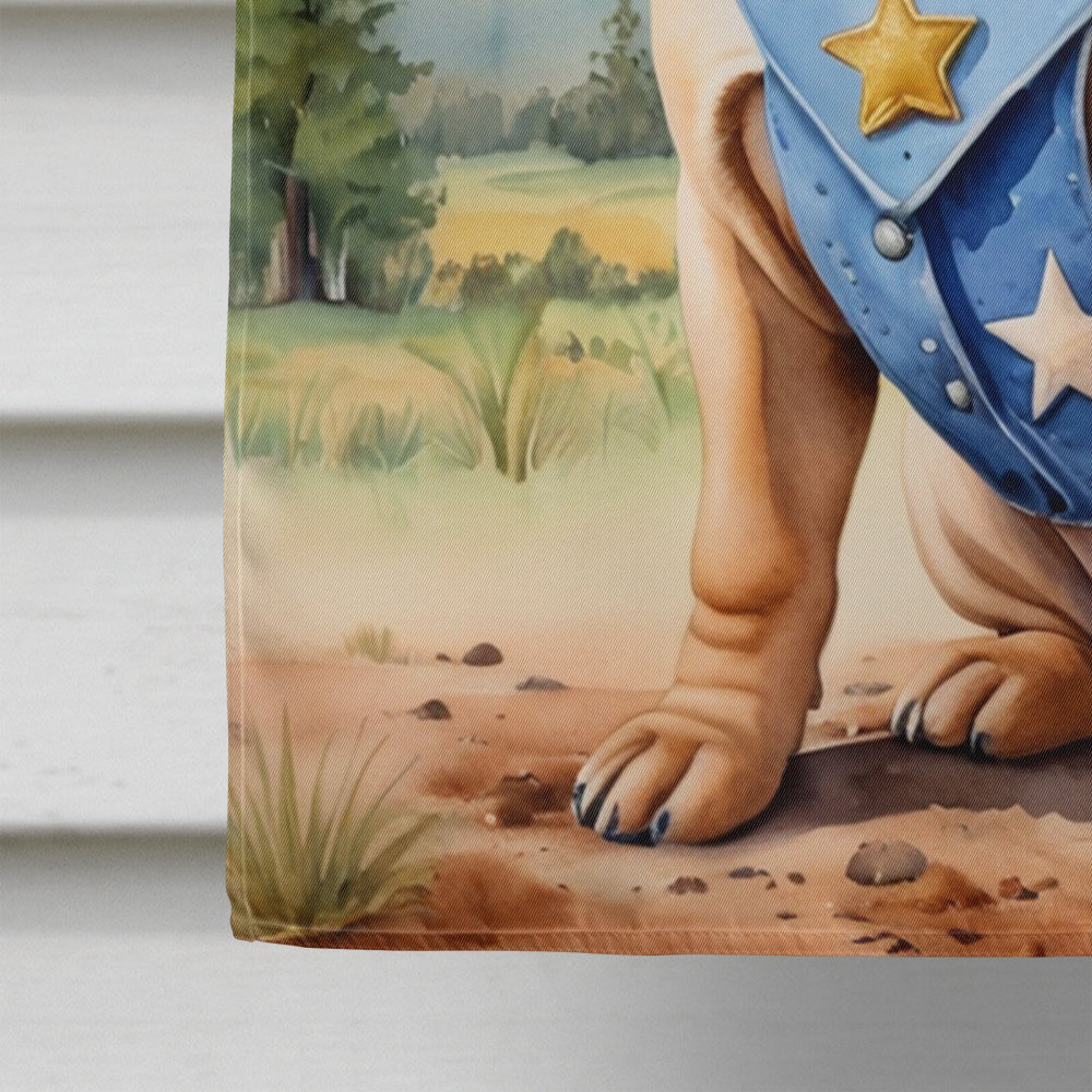Shar Pei Cowboy Welcome House Flag 28x40 Porch Sleeve Pole Decorative Outside Yard Banner Artwork Wall Hanging, Polyester
