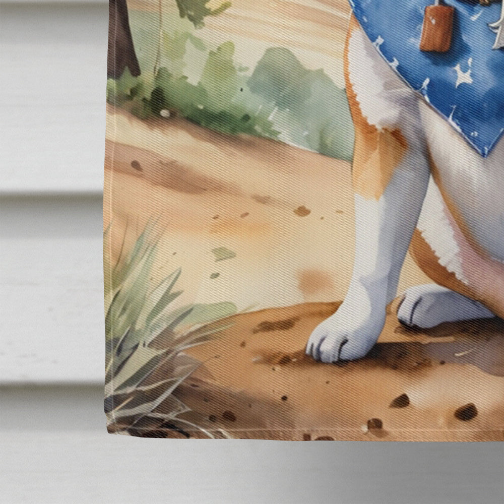 Shiba Inu Cowboy Welcome House Flag 28x40 Porch Sleeve Pole Decorative Outside Yard Banner Artwork Wall Hanging, Polyester