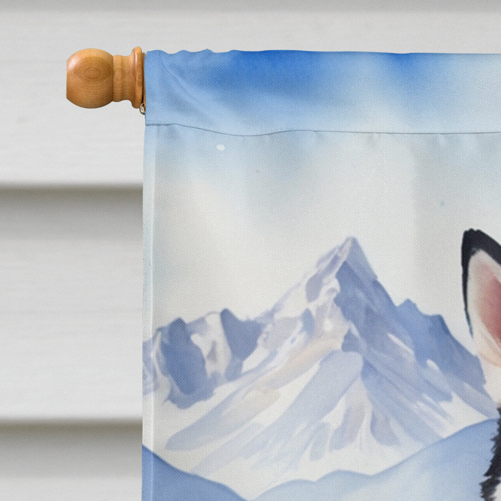 Siberian Husky Cowboy Welcome House Flag 28x40 Porch Sleeve Pole Decorative Outside Yard Banner Artwork Wall Hanging, Polyester