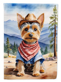 Silky Terrier Cowboy Welcome House Flag 28x40 Porch Sleeve Pole Decorative Outside Yard Banner Artwork Wall Hanging, Polyester