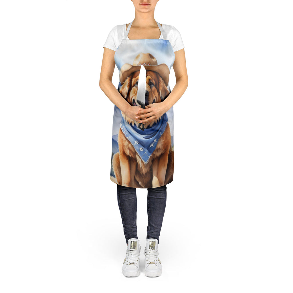 Tibetan Mastiff Cowboy Welcome Apron Cooking Kitchen Server Baking Crafts Gardening for Adult Women Men, Unisex, Large, Multicolor