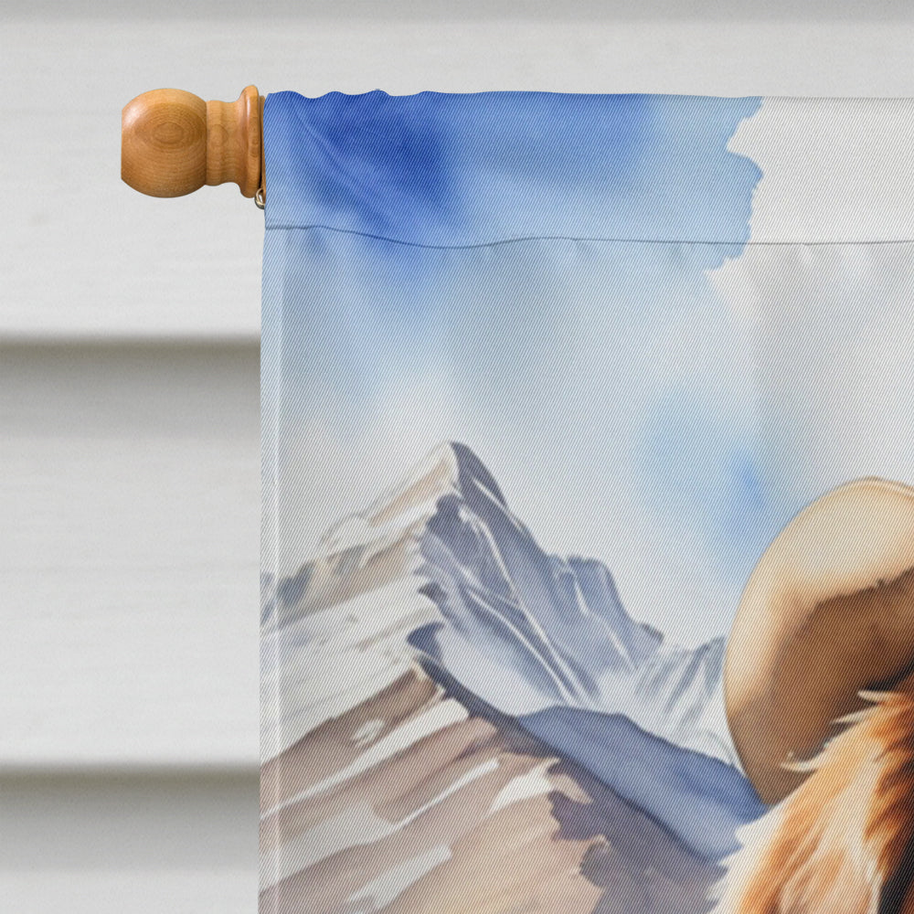Tibetan Mastiff Cowboy Welcome House Flag 28x40 Porch Sleeve Pole Decorative Outside Yard Banner Artwork Wall Hanging, Polyester