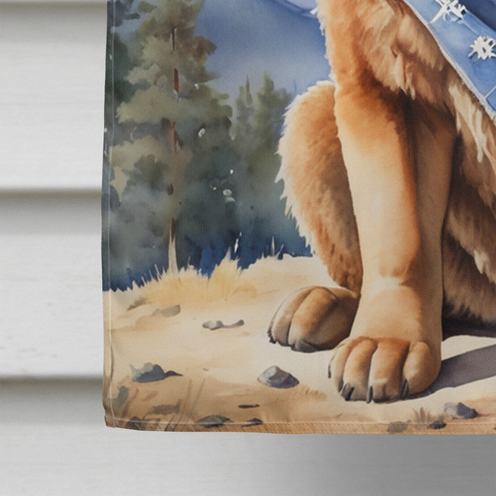 Tibetan Mastiff Cowboy Welcome House Flag 28x40 Porch Sleeve Pole Decorative Outside Yard Banner Artwork Wall Hanging, Polyester