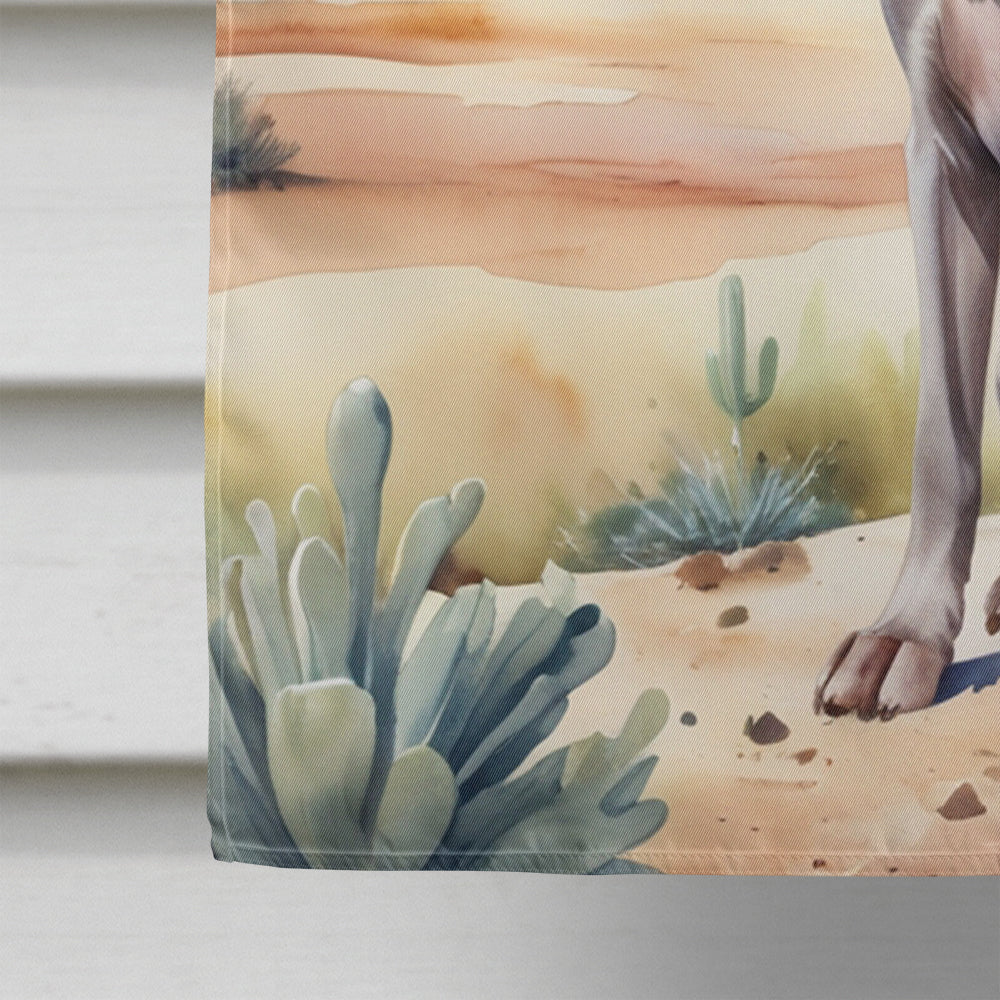 Weimaraner Cowboy Welcome House Flag 28x40 Porch Sleeve Pole Decorative Outside Yard Banner Artwork Wall Hanging, Polyester