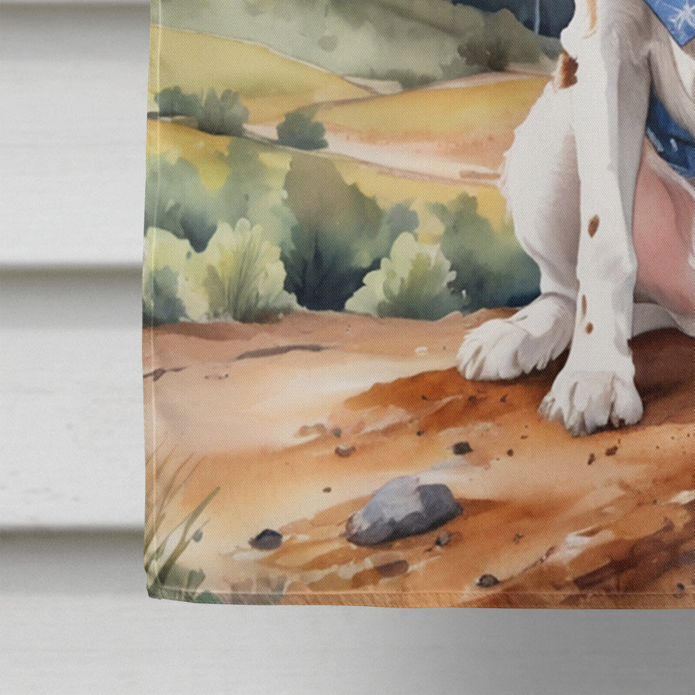 Welsh Springer Spaniel Cowboy Welcome House Flag 28x40 Porch Sleeve Pole Decorative Outside Yard Banner Artwork Wall Hanging, Polyester