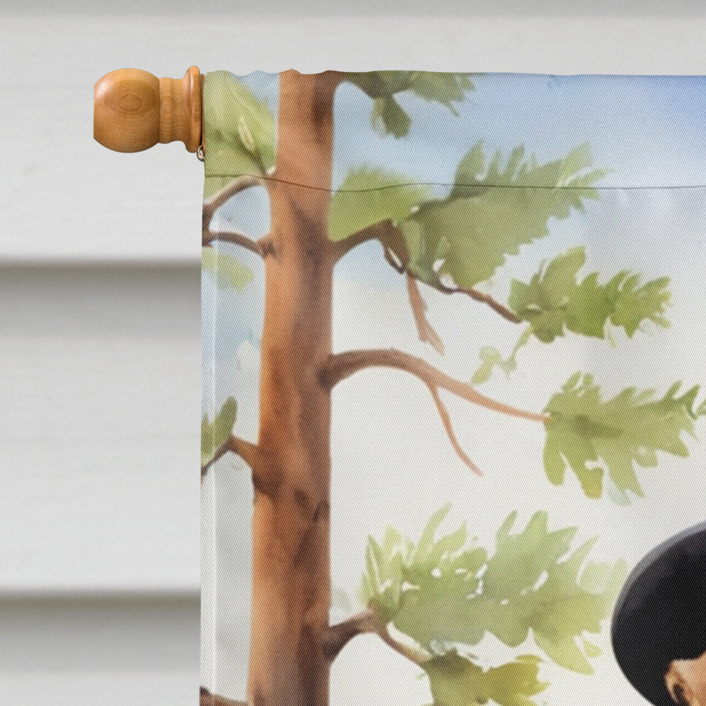 Welsh Terrier Cowboy Welcome House Flag 28x40 Porch Sleeve Pole Decorative Outside Yard Banner Artwork Wall Hanging, Polyester