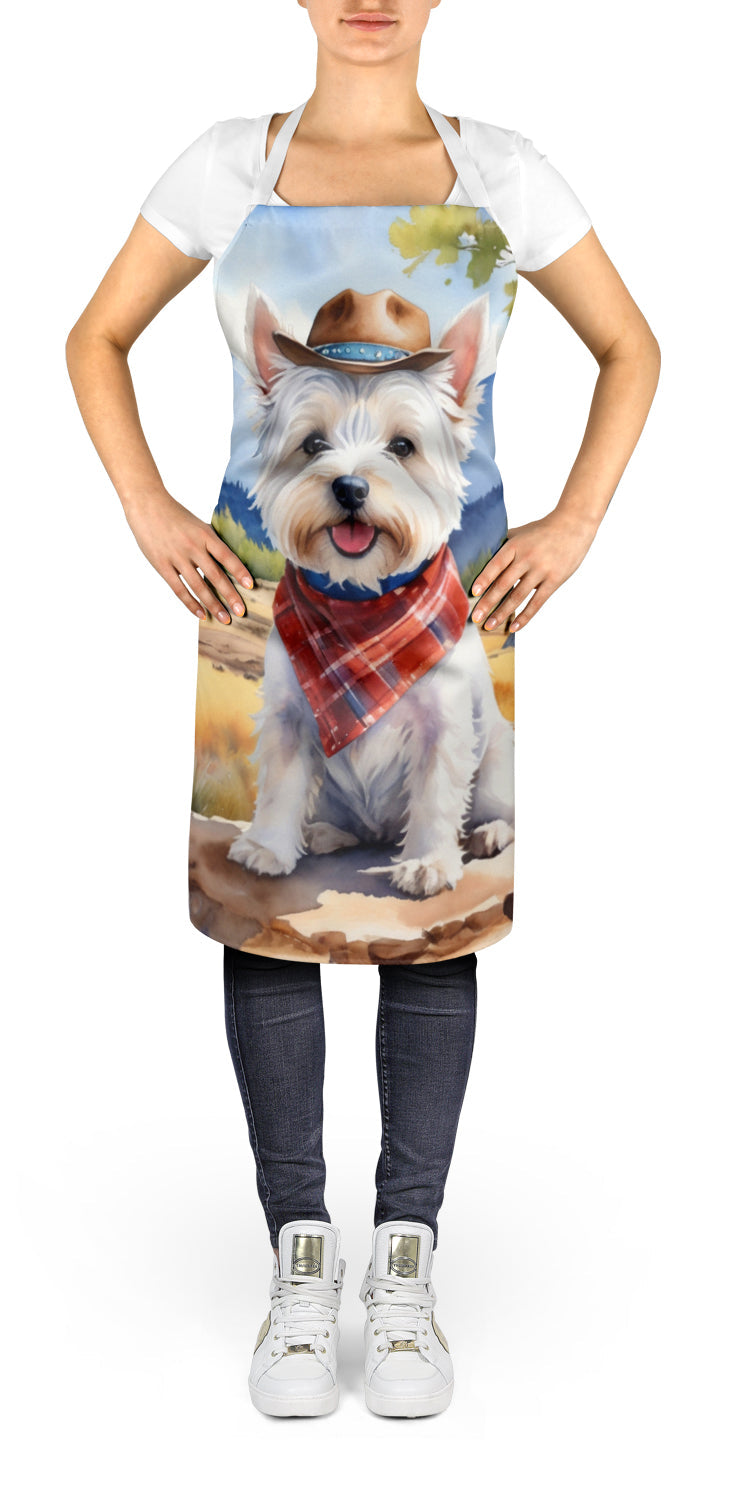 Westie Cowboy Welcome Apron Cooking Kitchen Server Baking Crafts Gardening for Adult Women Men, Unisex, Large, Multicolor