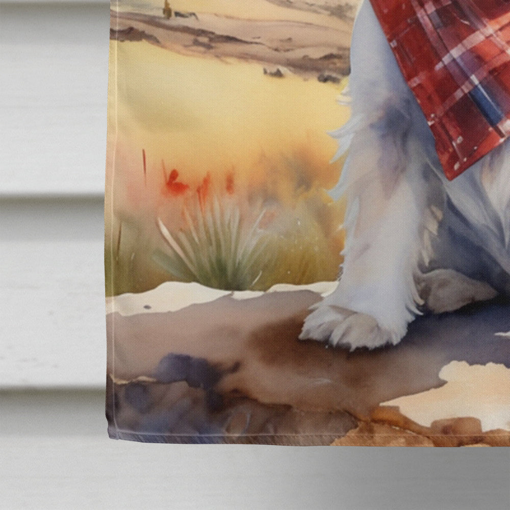 Westie Cowboy Welcome House Flag 28x40 Porch Sleeve Pole Decorative Outside Yard Banner Artwork Wall Hanging, Polyester