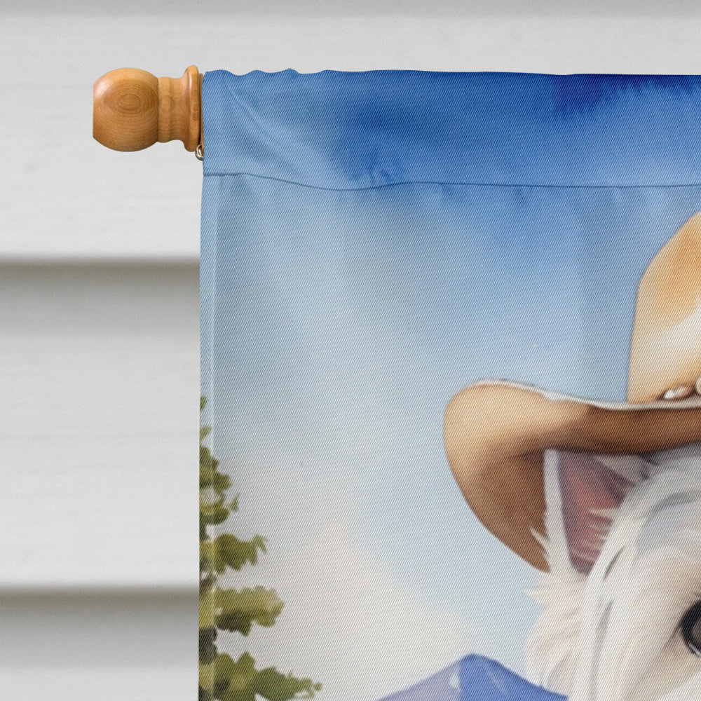 Westie Cowboy Welcome House Flag 28x40 Porch Sleeve Pole Decorative Outside Yard Banner Artwork Wall Hanging, Polyester