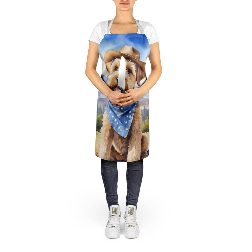 Wheaten Terrier Cowboy Welcome Apron Cooking Kitchen Server Baking Crafts Gardening for Adult Women Men, Unisex, Large, Multicolor