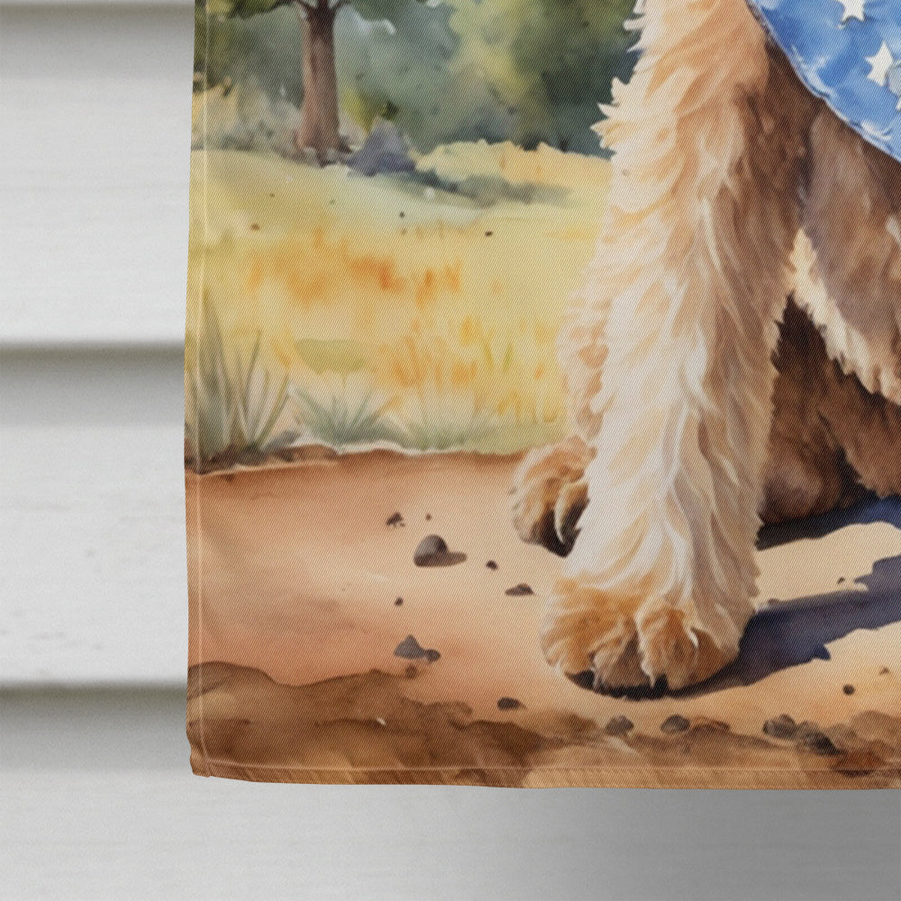 Wheaten Terrier Cowboy Welcome House Flag 28x40 Porch Sleeve Pole Decorative Outside Yard Banner Artwork Wall Hanging, Polyester
