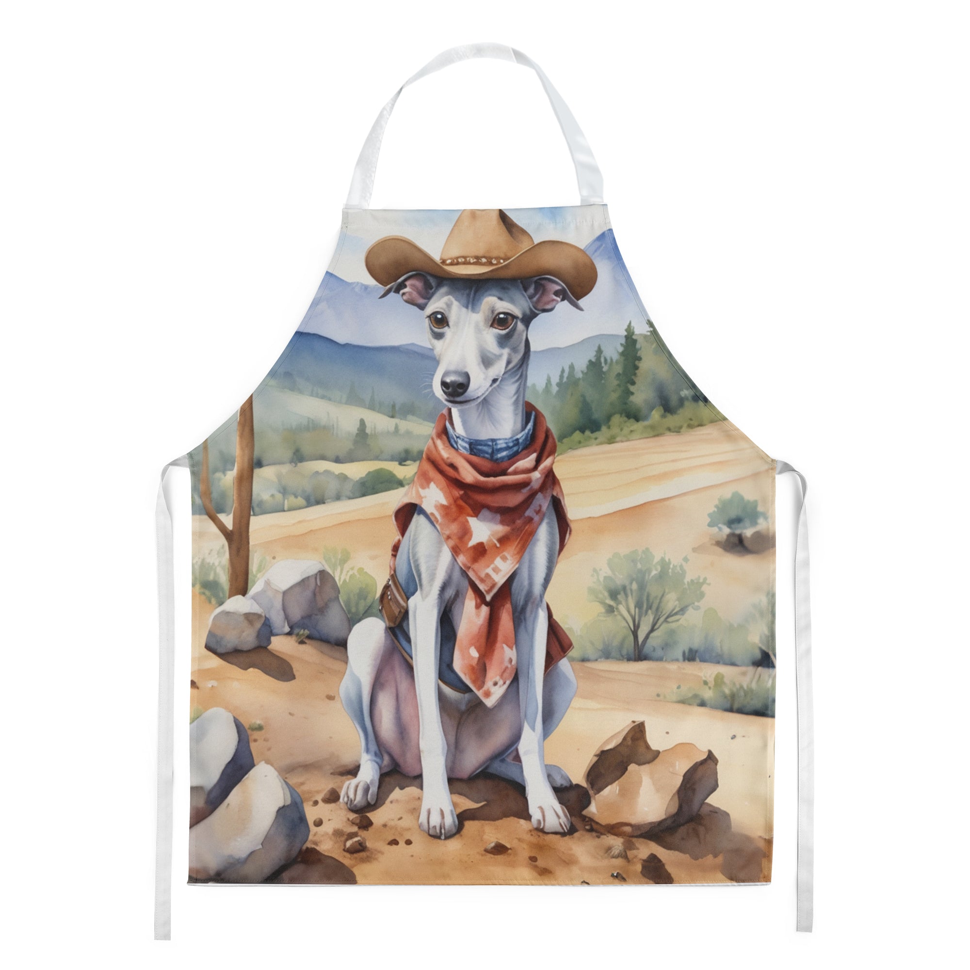 Whippet Cowboy Welcome Apron Cooking Kitchen Server Baking Crafts Gardening for Adult Women Men, Unisex, Large, Multicolor