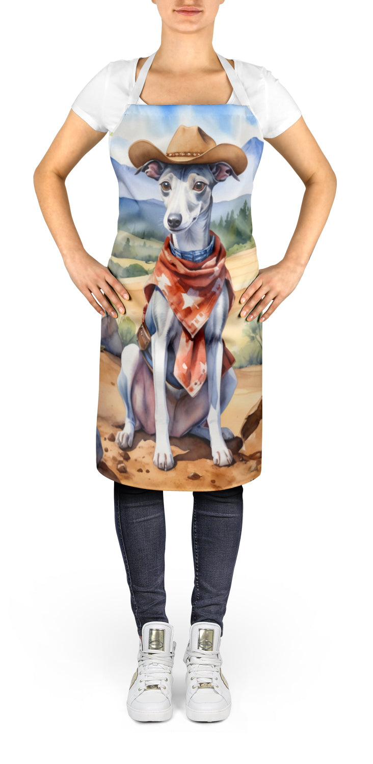Whippet Cowboy Welcome Apron Cooking Kitchen Server Baking Crafts Gardening for Adult Women Men, Unisex, Large, Multicolor