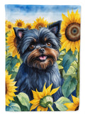 Affenpinscher in Sunflowers House Flag 28x40 Porch Sleeve Pole Decorative Outside Yard Banner Artwork Wall Hanging, Polyester