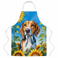 American Foxhound in Sunflowers Apron Cooking Kitchen Server Baking Crafts Gardening for Adult Women Men, Unisex, Large, Multicolor