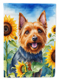 Australian Terrier in Sunflowers House Flag 28x40 Porch Sleeve Pole Decorative Outside Yard Banner Artwork Wall Hanging, Polyester