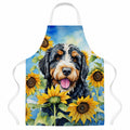 Bernedoodle in Sunflowers Apron Cooking Kitchen Server Baking Crafts Gardening for Adult Women Men, Unisex, Large, Multicolor
