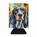 Bluetick Coonhound in Sunflowers Can or Bottle Hugger Cooler Sleeve for Standard 12 oz Cans, Insulated Foam Beer & Soda Can Hugger Reusable