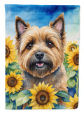 Cairn Terrier in Sunflowers House Flag 28x40 Porch Sleeve Pole Decorative Outside Yard Banner Artwork Wall Hanging, Polyester