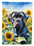 Cane Corso in Sunflowers House Flag 28x40 Porch Sleeve Pole Decorative Outside Yard Banner Artwork Wall Hanging, Polyester