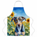 Catahoula in Sunflowers Apron Cooking Kitchen Server Baking Crafts Gardening for Adult Women Men, Unisex, Large, Multicolor
