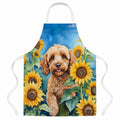 Cockapoo in Sunflowers Apron Cooking Kitchen Server Baking Crafts Gardening for Adult Women Men, Unisex, Large, Multicolor
