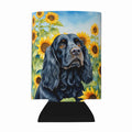 Cocker Spaniel in Sunflowers Can or Bottle Hugger Cooler Sleeve for Standard 12 oz Cans, Insulated Foam Beer & Soda Can Hugger Reusable