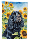 Cocker Spaniel in Sunflowers House Flag 28x40 Porch Sleeve Pole Decorative Outside Yard Banner Artwork Wall Hanging, Polyester