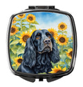 Cocker Spaniel in Sunflowers Compact Mirror Decorative Travel Makeup Mirror for Women Girls Gifts Pocket Makeup Mirror Folding Handheld