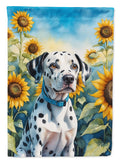 Dalmatian in Sunflowers House Flag 28x40 Porch Sleeve Pole Decorative Outside Yard Banner Artwork Wall Hanging, Polyester