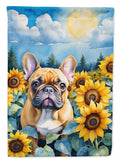 French Bulldog in Sunflowers House Flag 28x40 Porch Sleeve Pole Decorative Outside Yard Banner Artwork Wall Hanging, Polyester