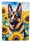 German Shepherd in Sunflowers House Flag 28x40 Porch Sleeve Pole Decorative Outside Yard Banner Artwork Wall Hanging, Polyester