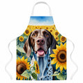 German Shorthaired Pointer in Sunflowers Apron Cooking Kitchen Server Baking Crafts Gardening for Adult Women Men, Unisex, Large, Multicolor