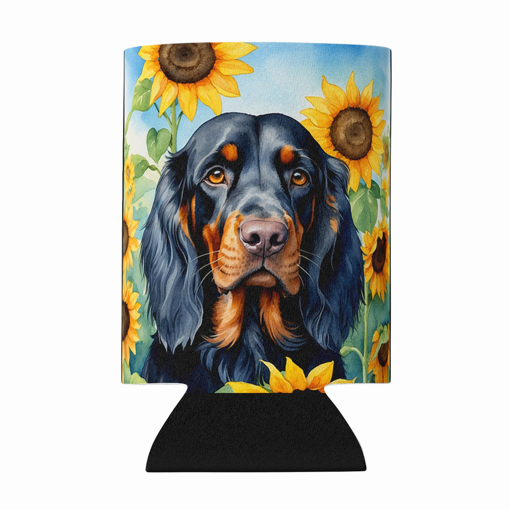 Gordon Setter in Sunflowers Can or Bottle Hugger Cooler Sleeve for Standard 12 oz Cans, Insulated Foam Beer & Soda Can Hugger Reusable