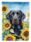 Labrador Retriever in Sunflowers House Flag 28x40 Porch Sleeve Pole Decorative Outside Yard Banner Artwork Wall Hanging, Polyester