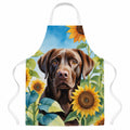 Labrador Retriever in Sunflowers Apron Cooking Kitchen Server Baking Crafts Gardening for Adult Women Men, Unisex, Large, Multicolor