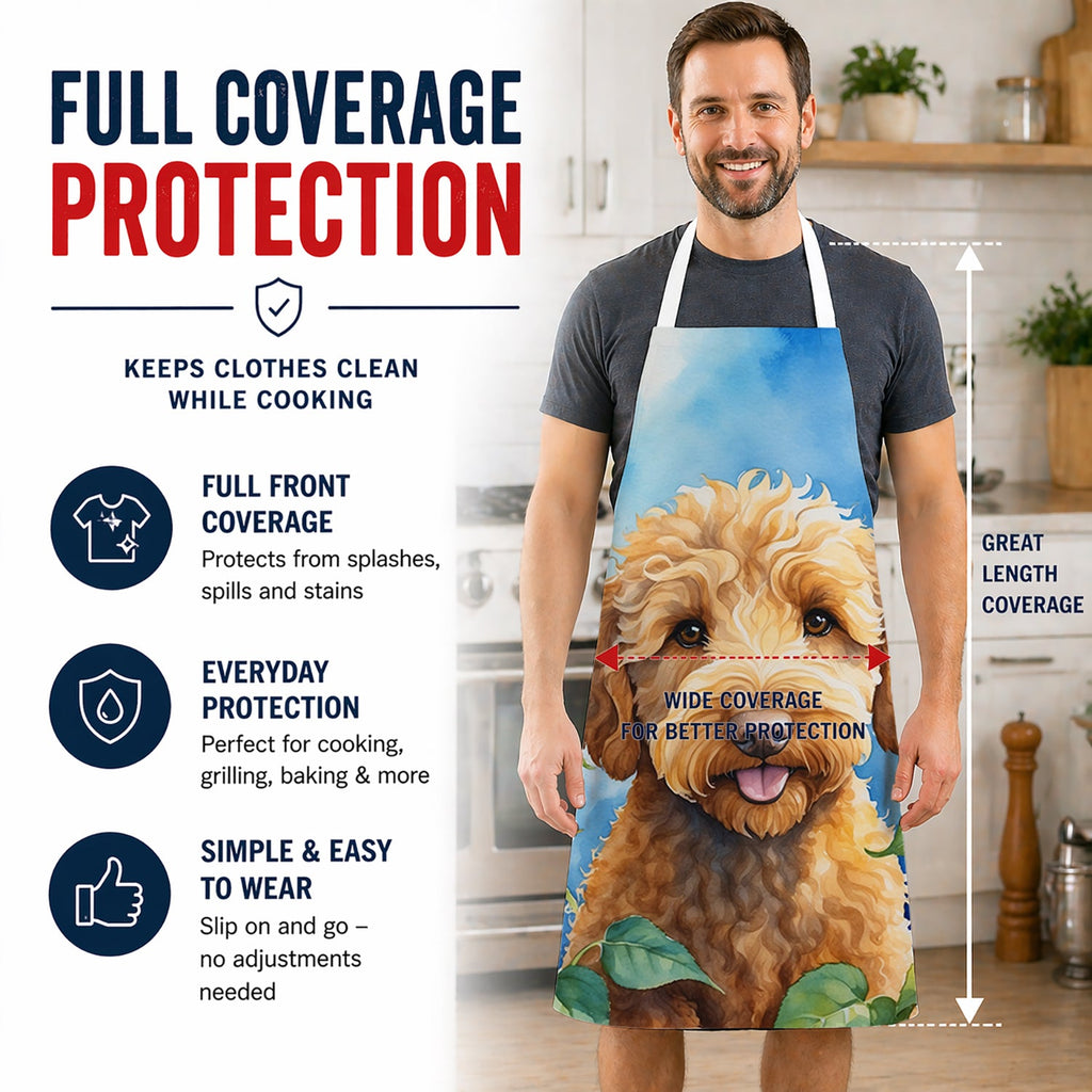 Labradoodle in Sunflowers Apron Cooking Kitchen Server Baking Crafts Gardening for Adult Women Men, Unisex, Large, Multicolor