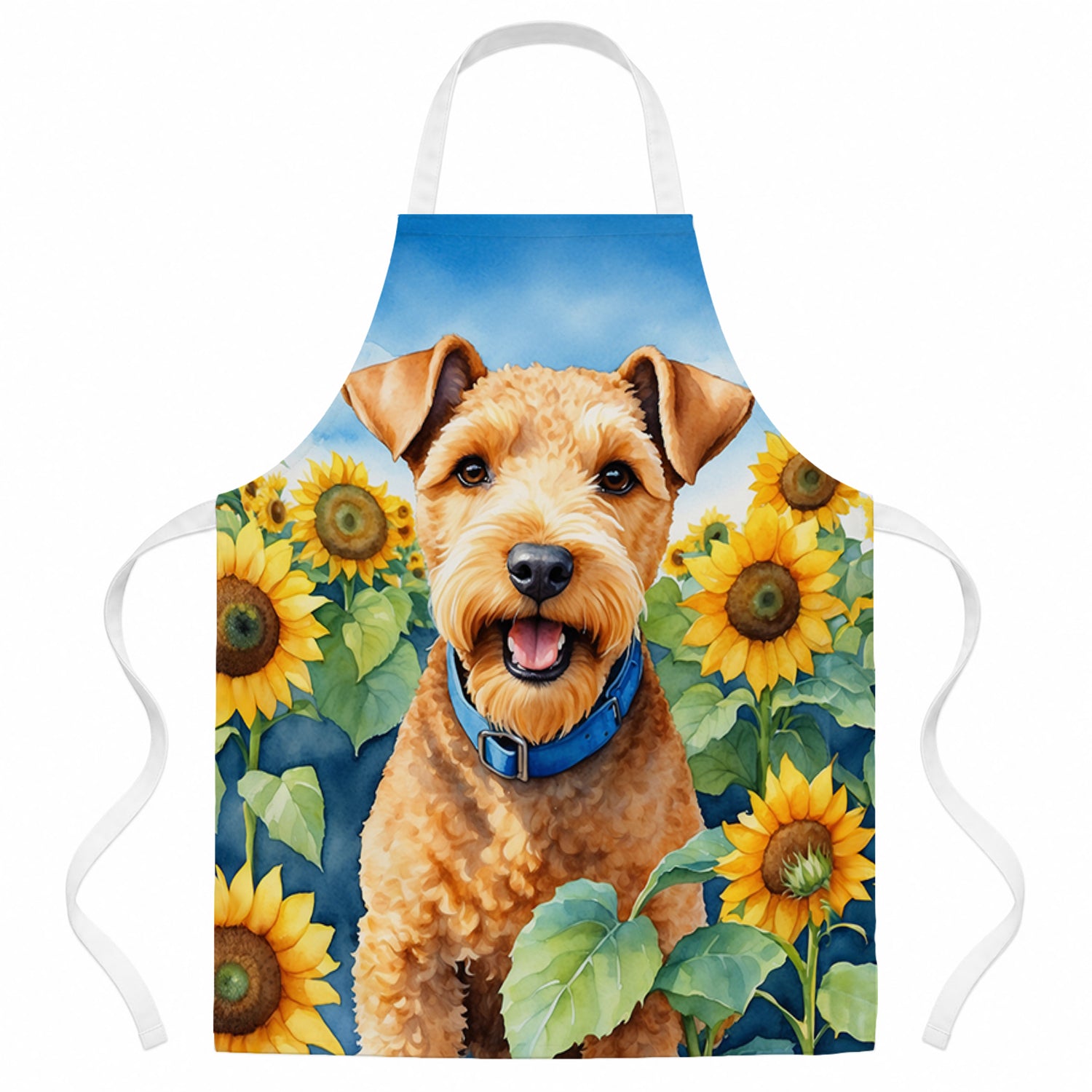 Lakeland Terrier in Sunflowers Apron Cooking Kitchen Server Baking Crafts Gardening for Adult Women Men, Unisex, Large, Multicolor