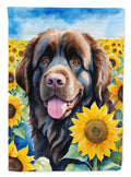 Newfoundland in Sunflowers House Flag 28x40 Porch Sleeve Pole Decorative Outside Yard Banner Artwork Wall Hanging, Polyester