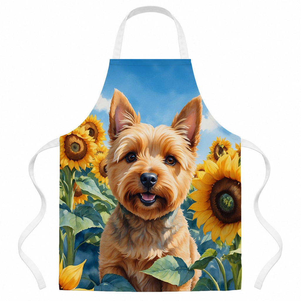 Norwich Terrier in Sunflowers Apron Cooking Kitchen Server Baking Crafts Gardening for Adult Women Men, Unisex, Large, Multicolor