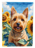 Norwich Terrier in Sunflowers House Flag 28x40 Porch Sleeve Pole Decorative Outside Yard Banner Artwork Wall Hanging, Polyester