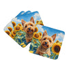 Norwich Terrier in Sunflowers Foam Coasters Set of 4 Cup Coasters for Indoor Outdoor, Tabletop Protection, Anti Slip, Mouse pad Material