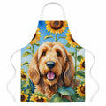 Otterhound in Sunflowers Apron Cooking Kitchen Server Baking Crafts Gardening for Adult Women Men, Unisex, Large, Multicolor